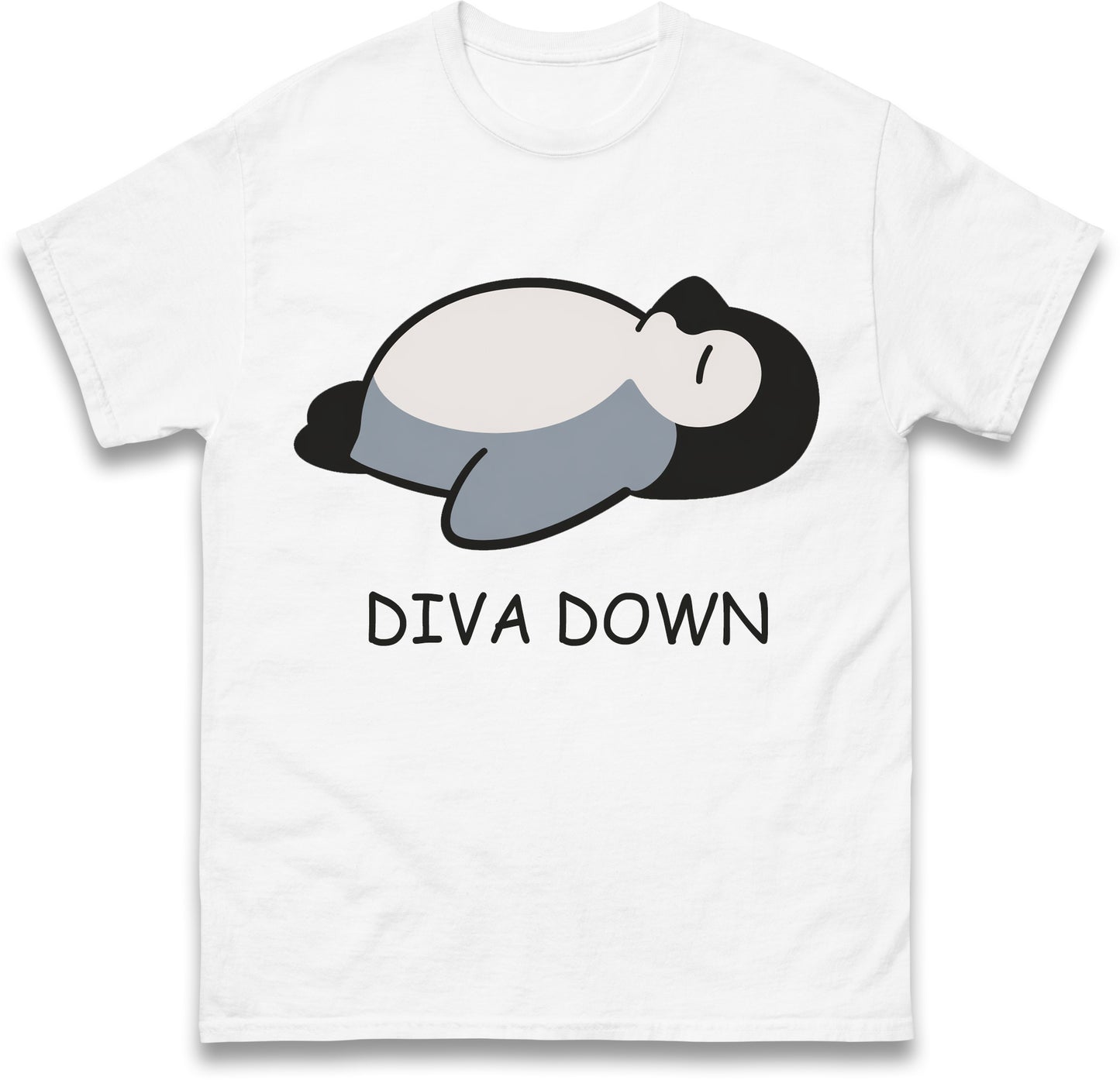 Diva Down Penguin T Shirt Funny Penguin Tee Cute Animal Shirt