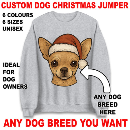 Personalised Any Dog Breed Christmas Jumper