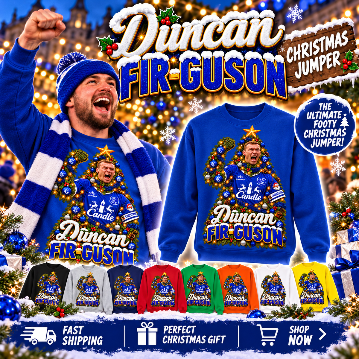 Duncan Ferguson Everton Christmas Jumper