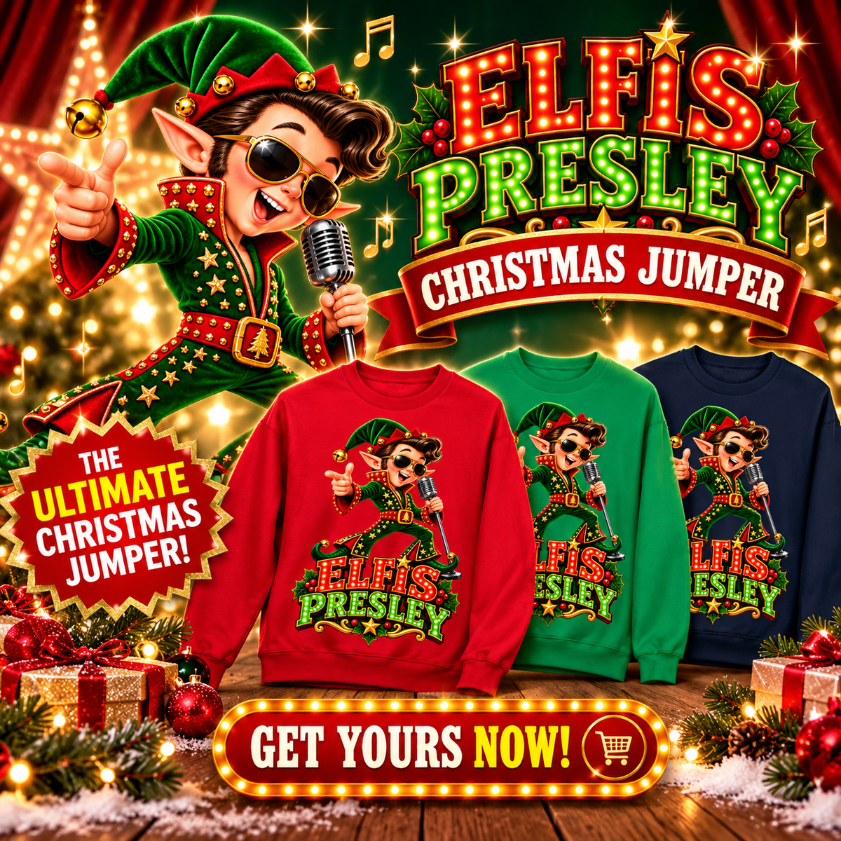 Elvis Presley Christmas Jumper