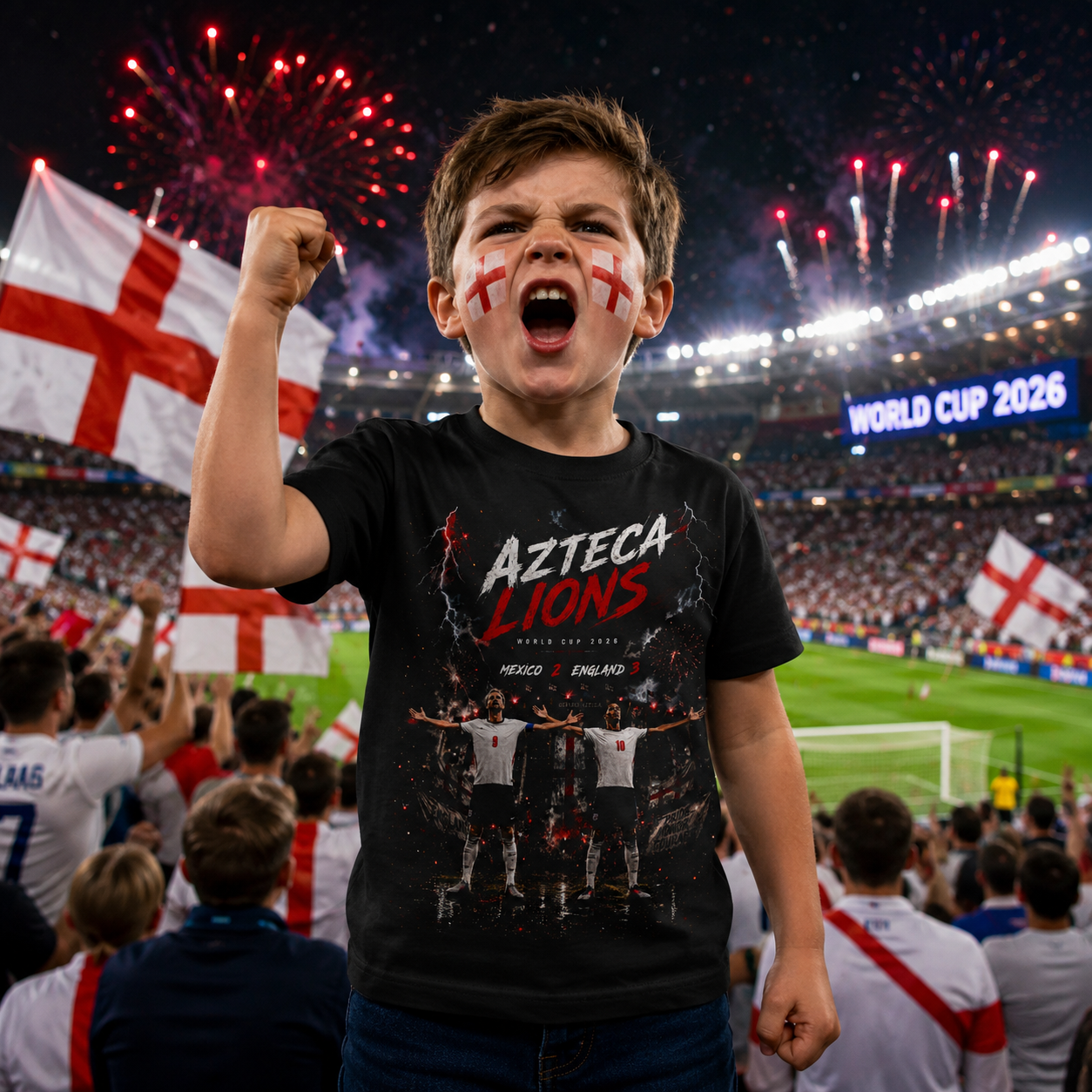 England 3 Mexico 2 Harry Kane Jude Bellingham World Cup 2026 Football Shirt