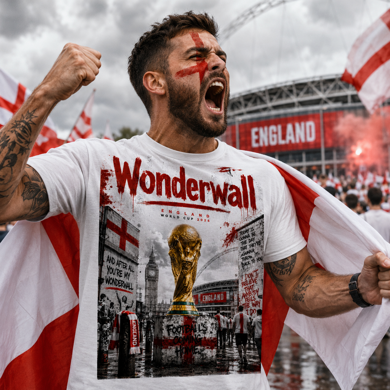 England Wonderwall World Cup 2026 Football Shirt