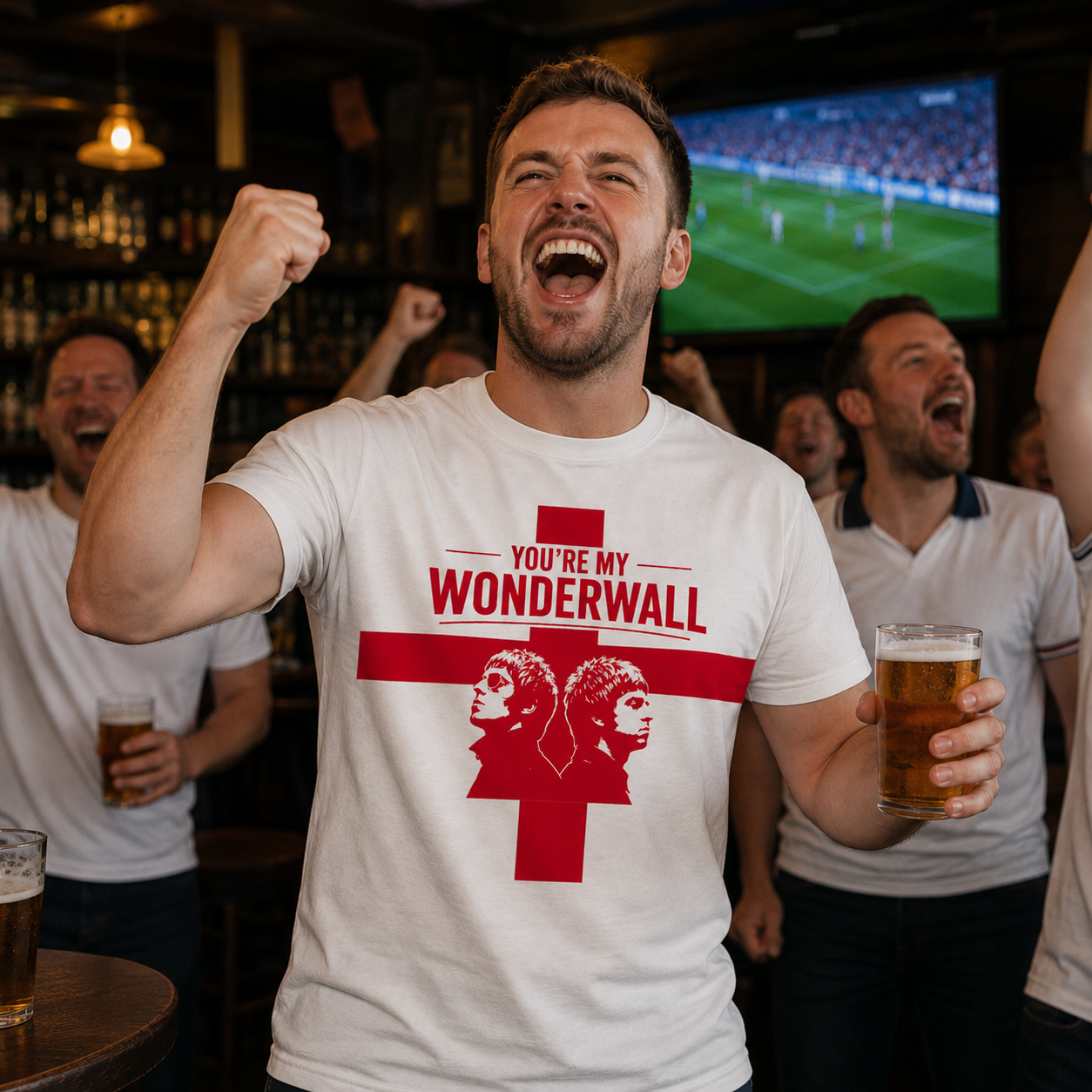 England Wonderwall Oasis World Cup T Shirt