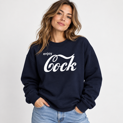 Enjoy Cock Sweatshirt Funny Graphic Crewneck Pullover Novelty Jumper