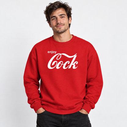 Enjoy Cock Sweatshirt Funny Graphic Crewneck Pullover Novelty Jumper