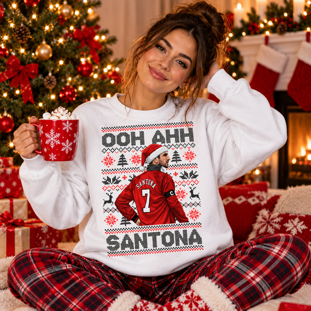 Eric Cantona Man Utd Christmas Jumper