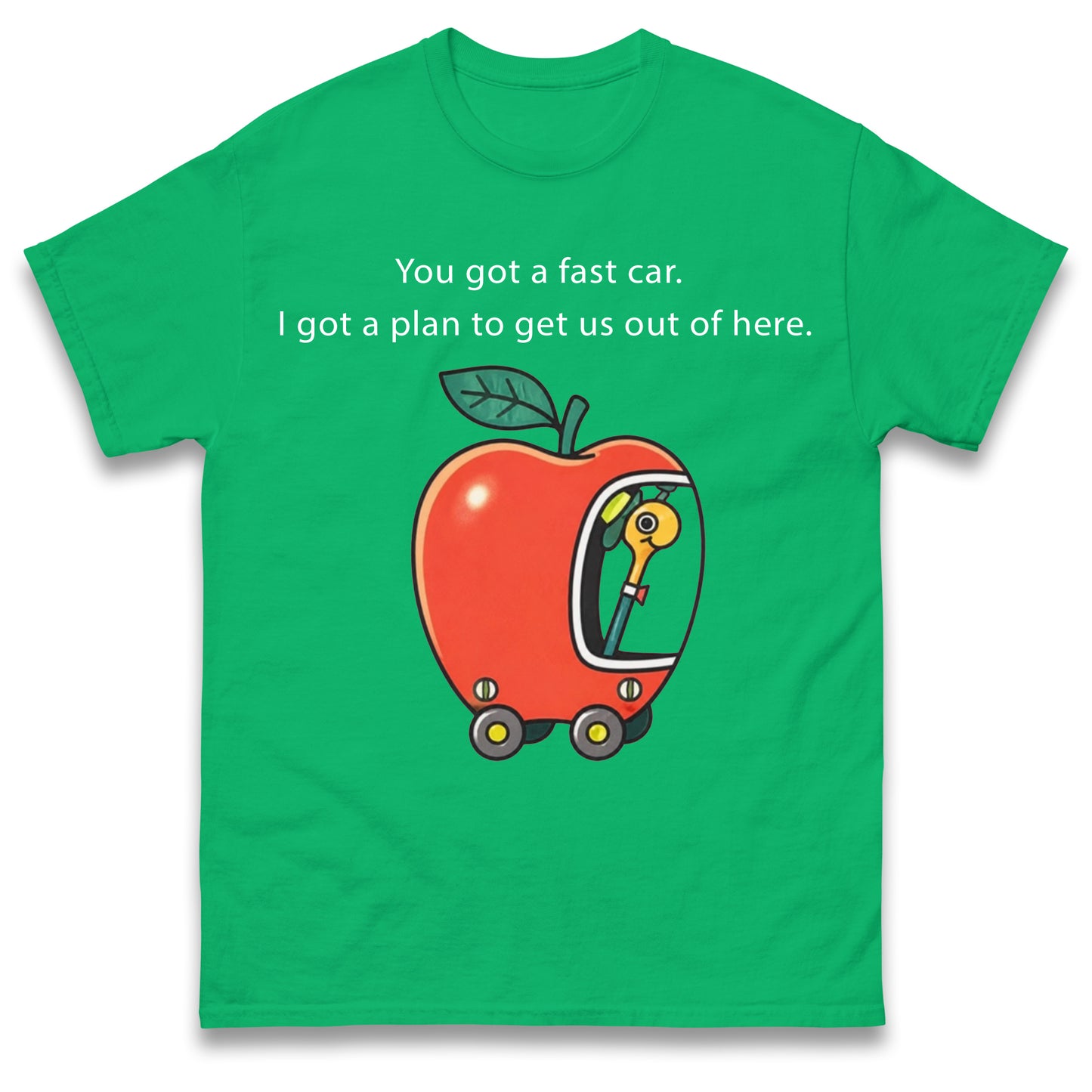 Fast Car T Shirt Apple Car Driving Design Tracy Chapman Quote Tee