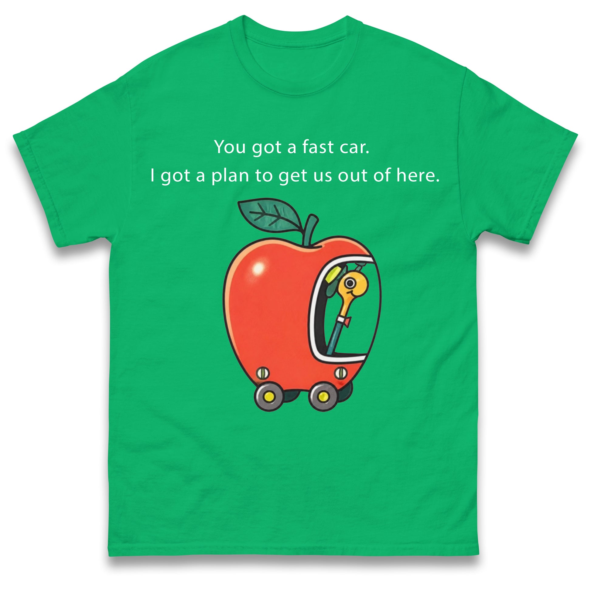 Fast Car T Shirt Apple Car Driving Design Tracy Chapman Quote Tee