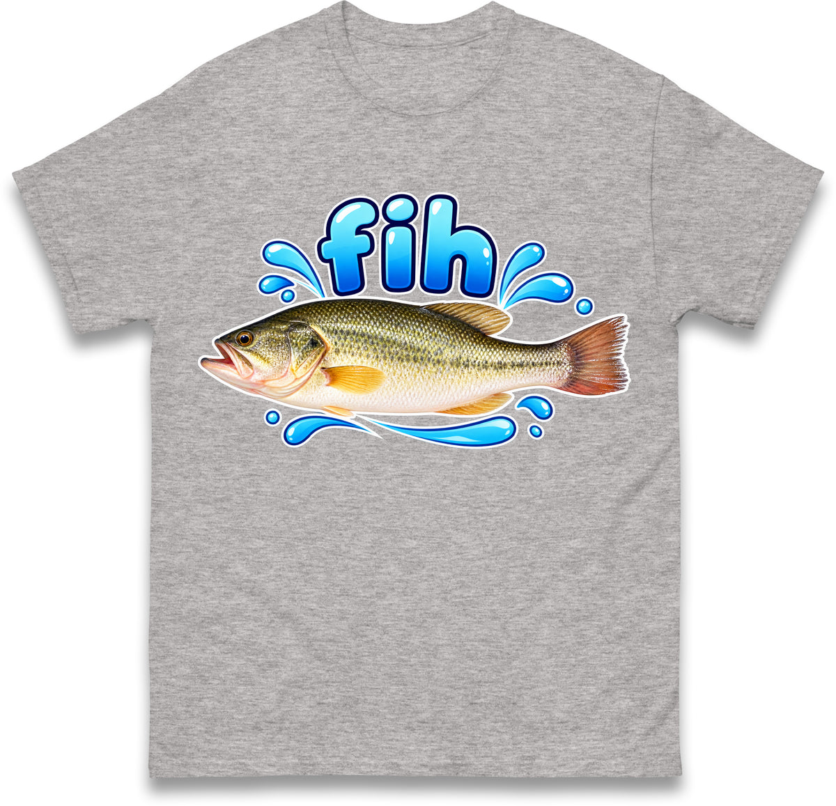 Fih Funny Bass Fish T Shirt Misspelled Fishing Meme Fisherman Gift