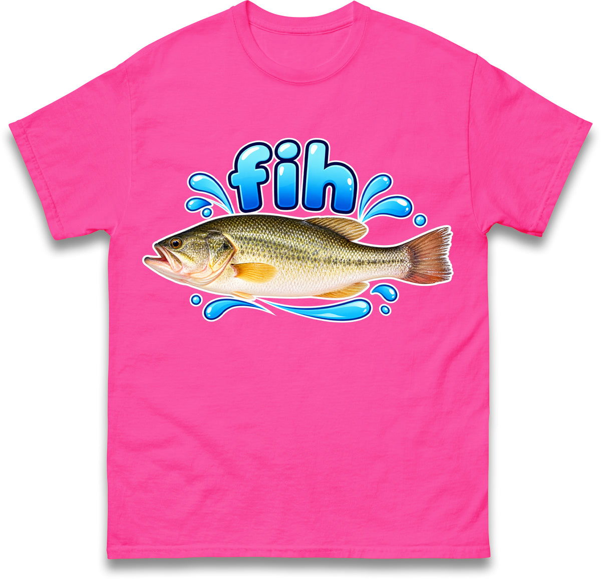 Fih Funny Bass Fish T Shirt Misspelled Fishing Meme Fisherman Gift
