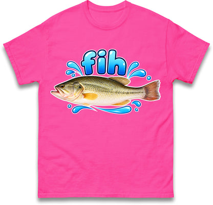 Fih Funny Bass Fish T Shirt Misspelled Fishing Meme Fisherman Gift