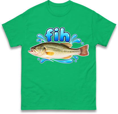 Fih Funny Bass Fish T Shirt Misspelled Fishing Meme Fisherman Gift