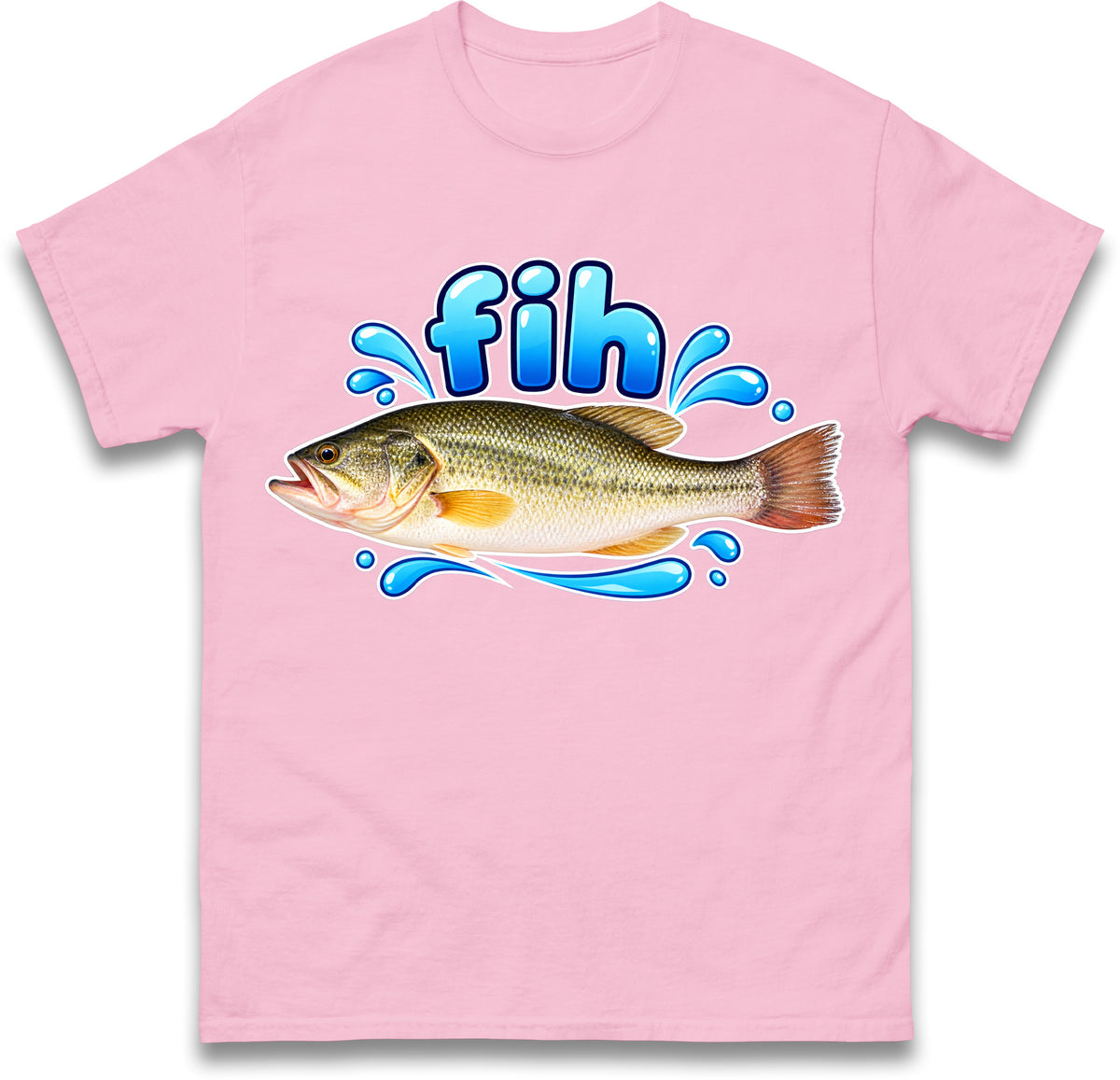 Fih Funny Bass Fish T Shirt Misspelled Fishing Meme Fisherman Gift