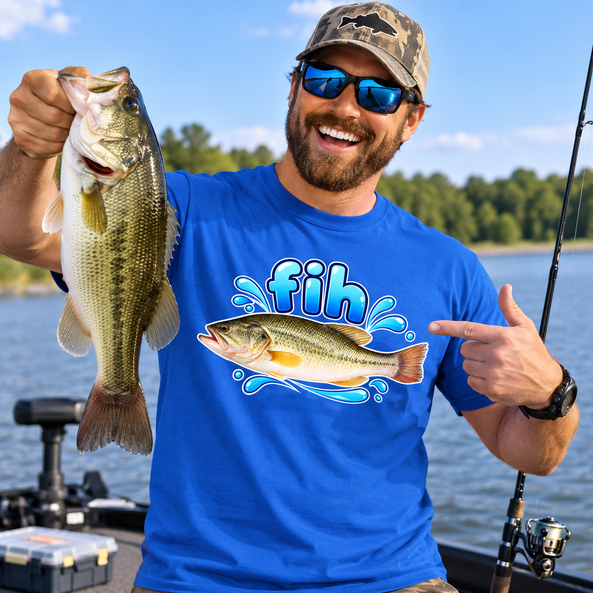 Fih Funny Bass Fish T Shirt Misspelled Fishing Meme Fisherman Gift