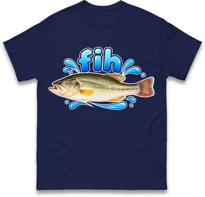 Fih Funny Bass Fish T Shirt Misspelled Fishing Meme Fisherman Gift
