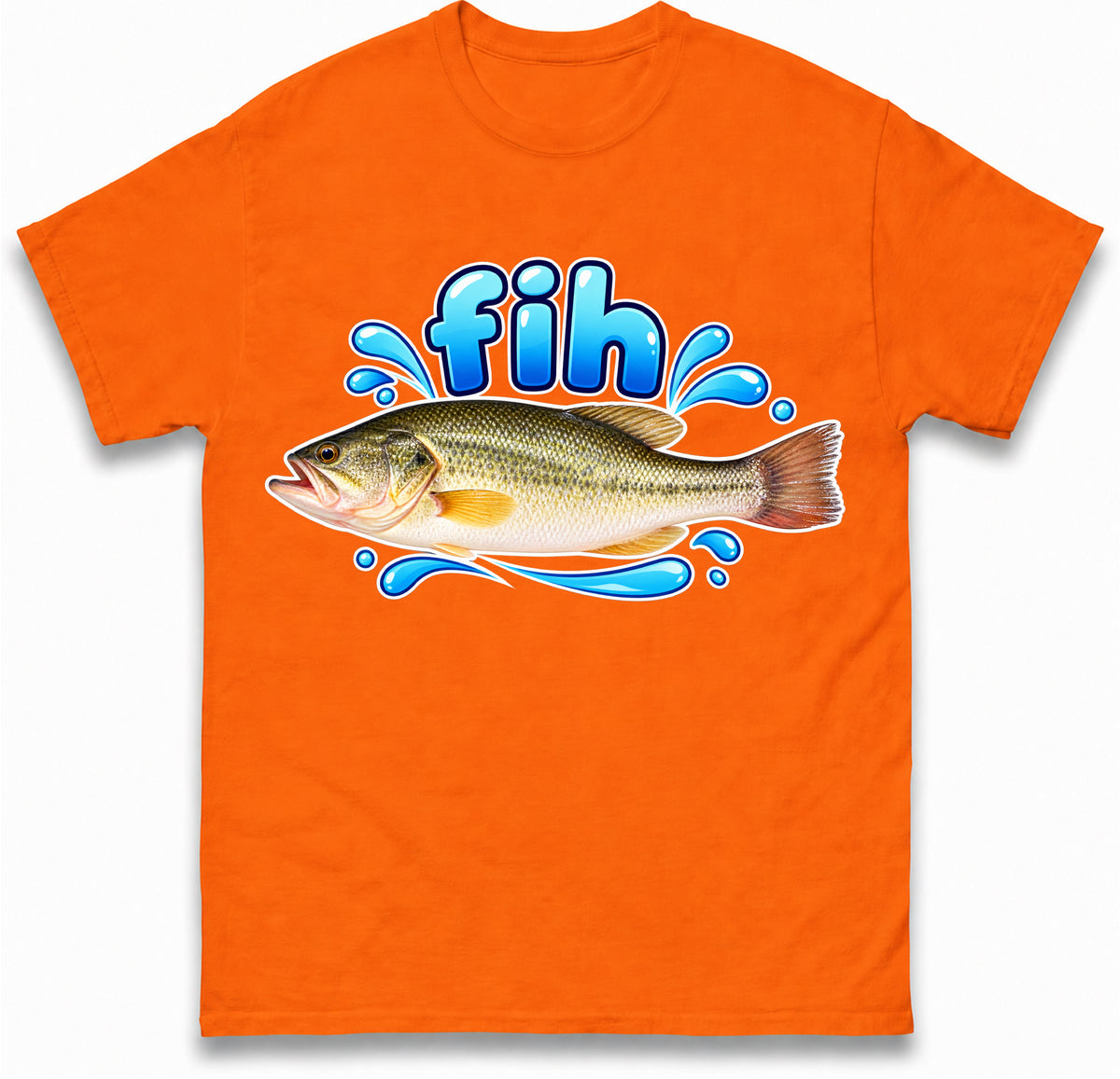 Fih Funny Bass Fish T Shirt Misspelled Fishing Meme Fisherman Gift