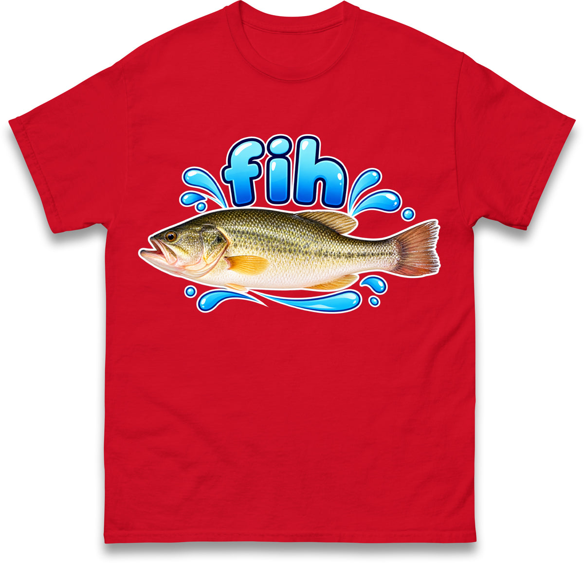 Fih Funny Bass Fish T Shirt Misspelled Fishing Meme Fisherman Gift