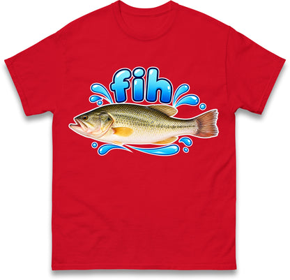 Fih Funny Bass Fish T Shirt Misspelled Fishing Meme Fisherman Gift