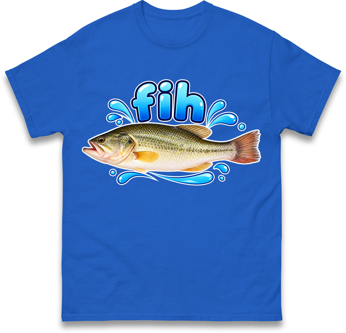 Fih Funny Bass Fish T Shirt Misspelled Fishing Meme Fisherman Gift