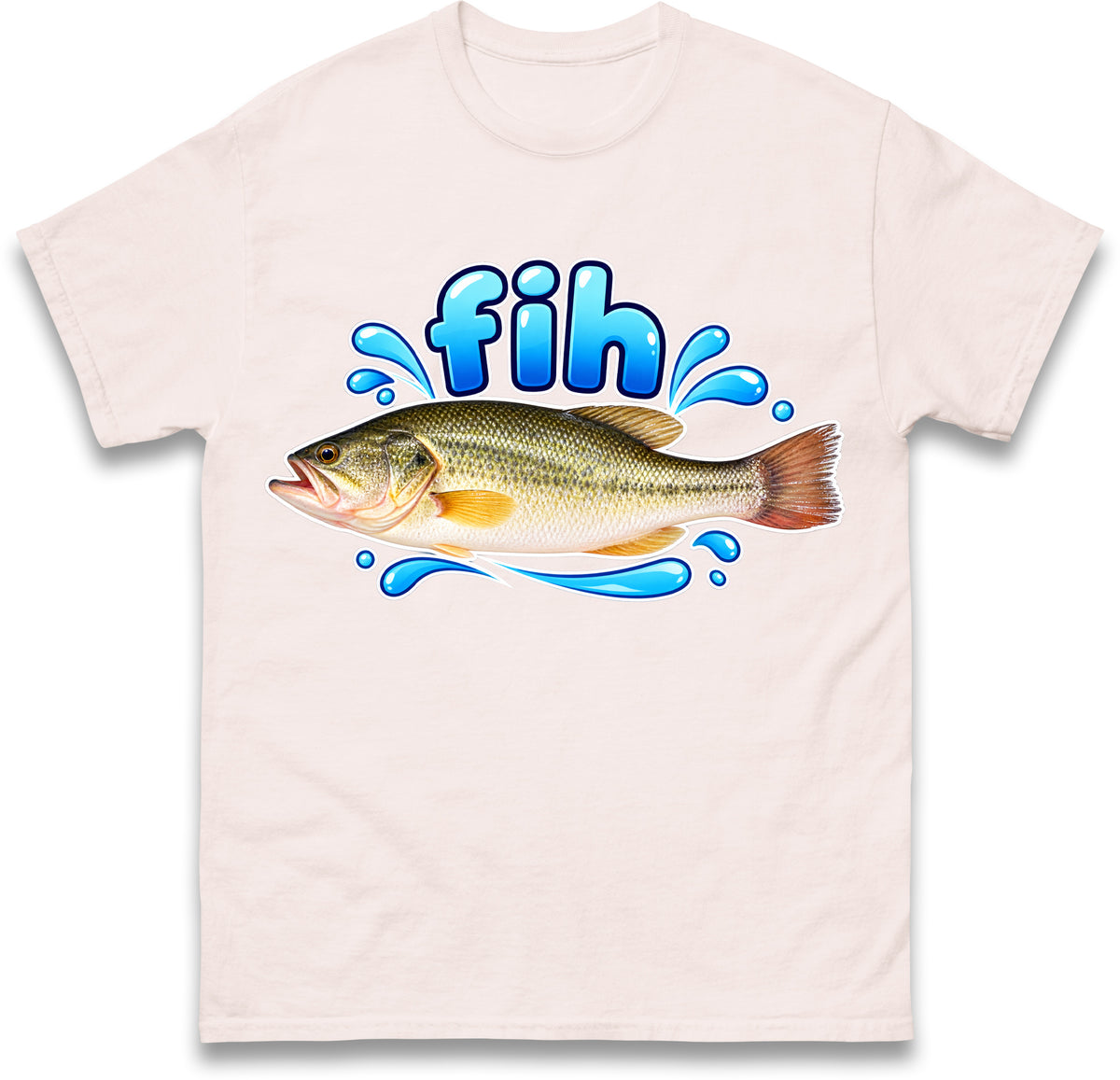 Fih Funny Bass Fish T Shirt Misspelled Fishing Meme Fisherman Gift