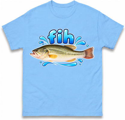 Fih Funny Bass Fish T Shirt Misspelled Fishing Meme Fisherman Gift