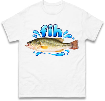 Fih Funny Bass Fish T Shirt Misspelled Fishing Meme Fisherman Gift