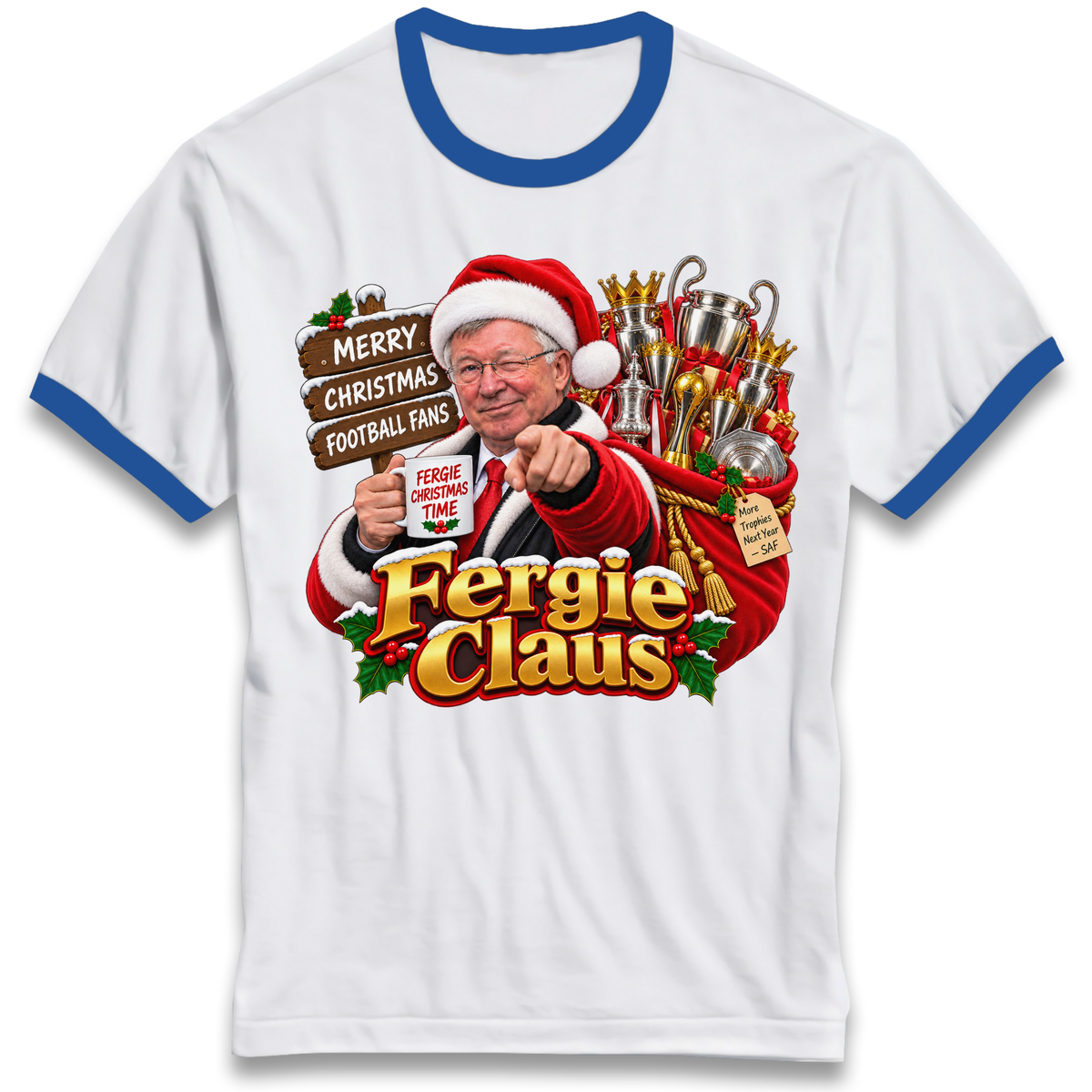 Man United Christmas Ringer T-Shirt