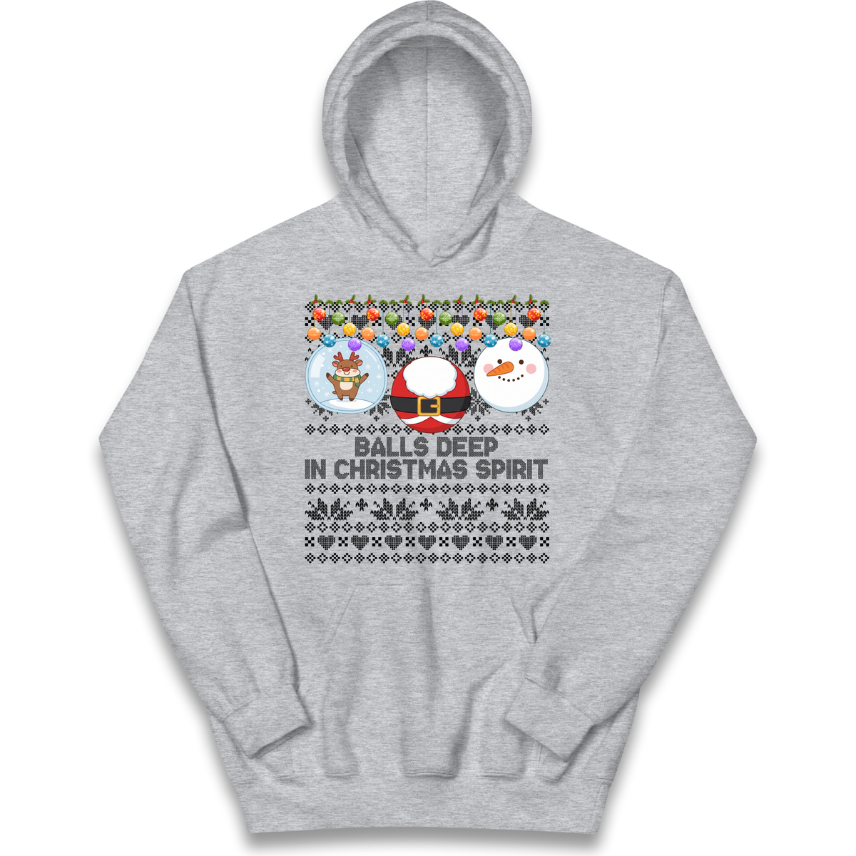 Balls Deep in Christmas Spirit Christmas Jumper Kids Hoodie
