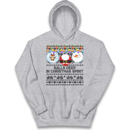 Balls Deep in Christmas Spirit Christmas Jumper Kids Hoodie