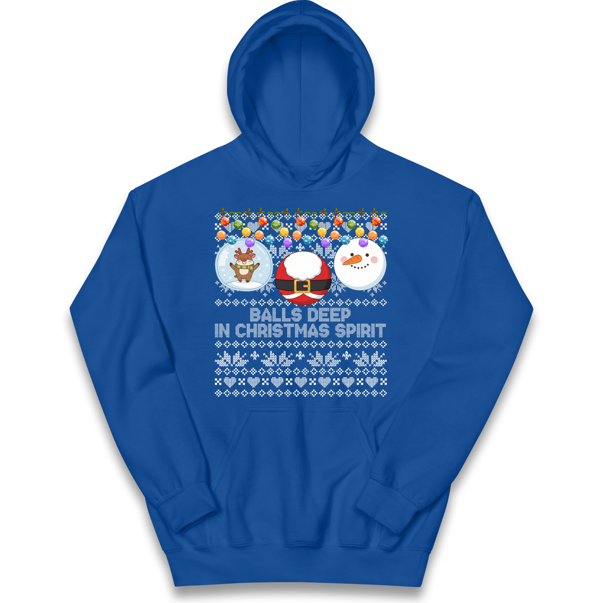 Balls Deep in Christmas Spirit Christmas Jumper Kids Hoodie