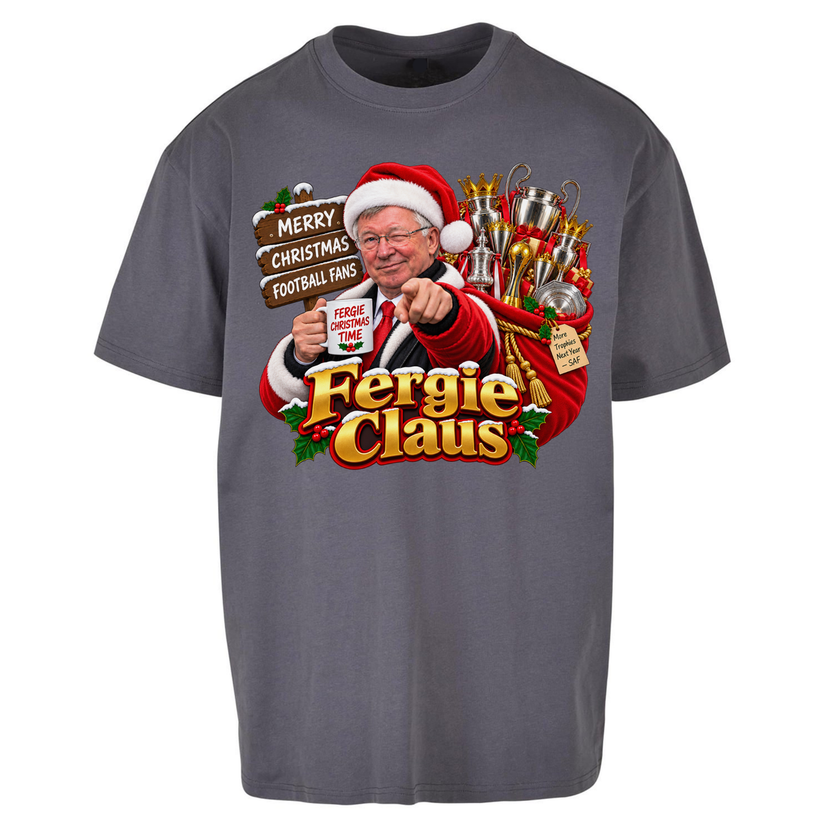 Man United Christmas Oversized T-Shirt
