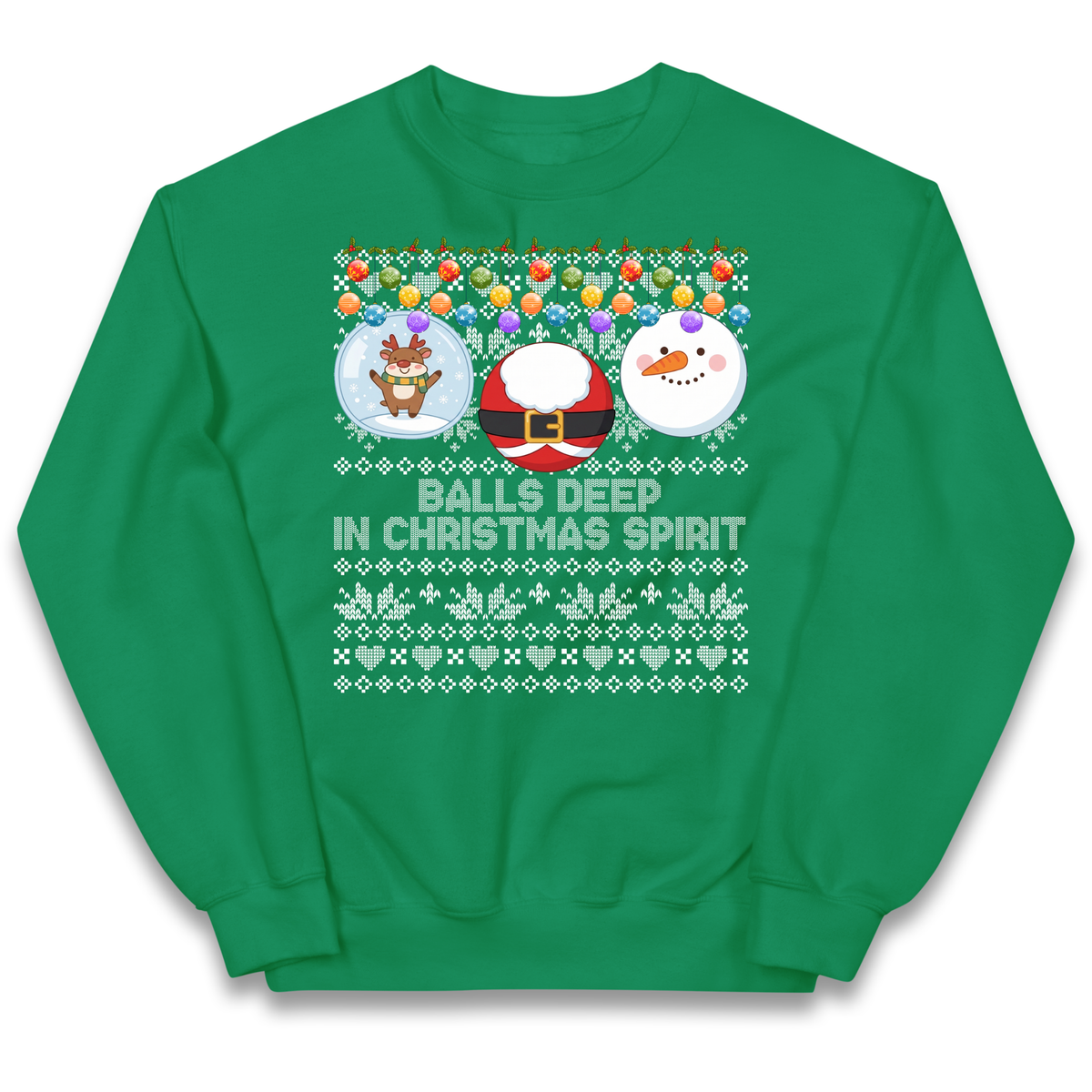 Balls Deep in Christmas Spirit Christmas Jumper Kids Jumper