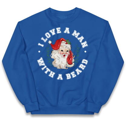I Love A Man With A Beard Kids Jumper