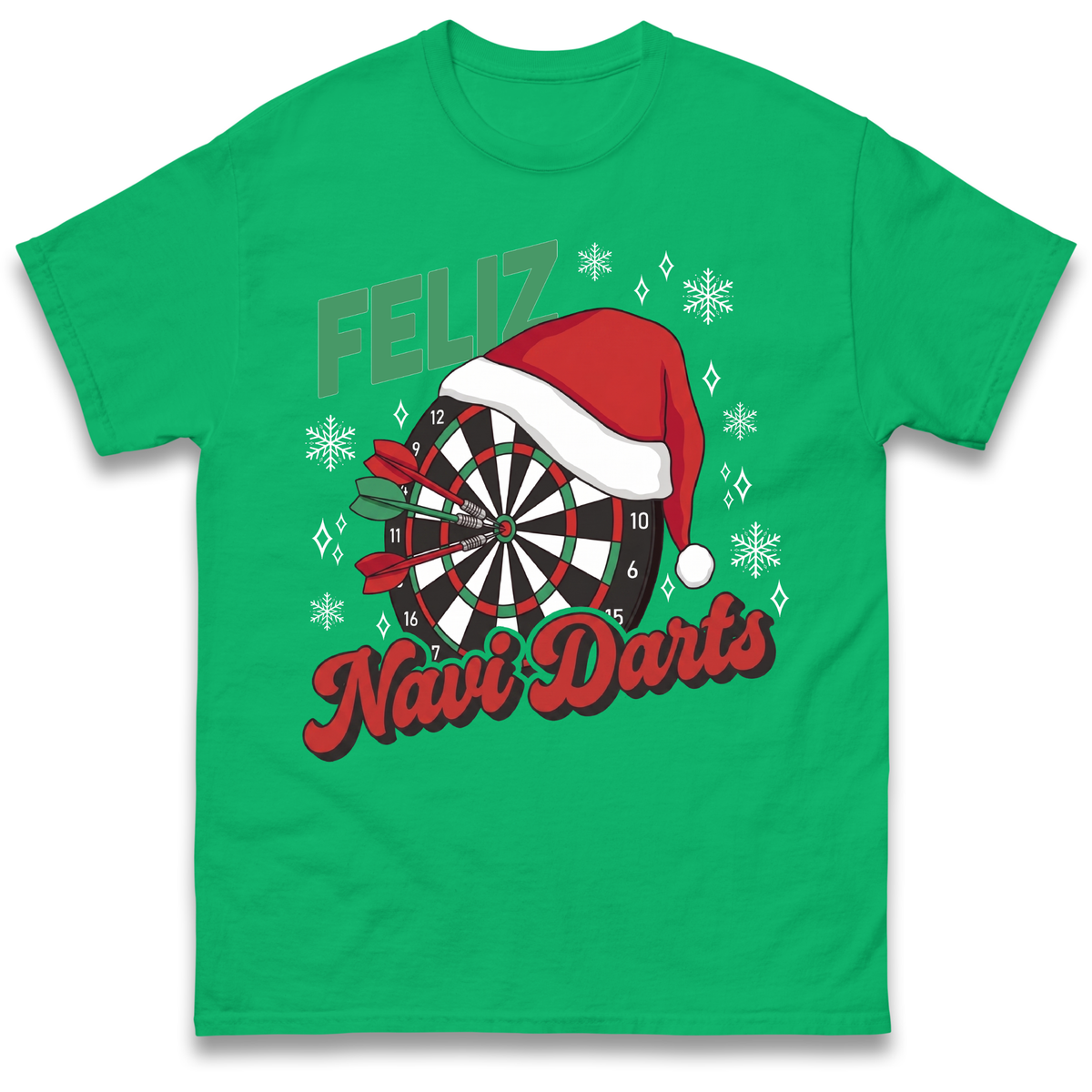 Feliz Navidarts Adult T-Shirt - Christmas Darts Gift