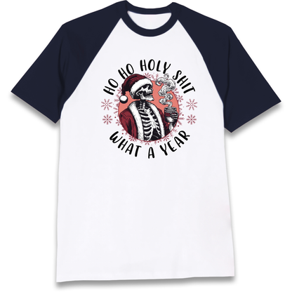 HO HO Holy Santa Raglan T-Shirt