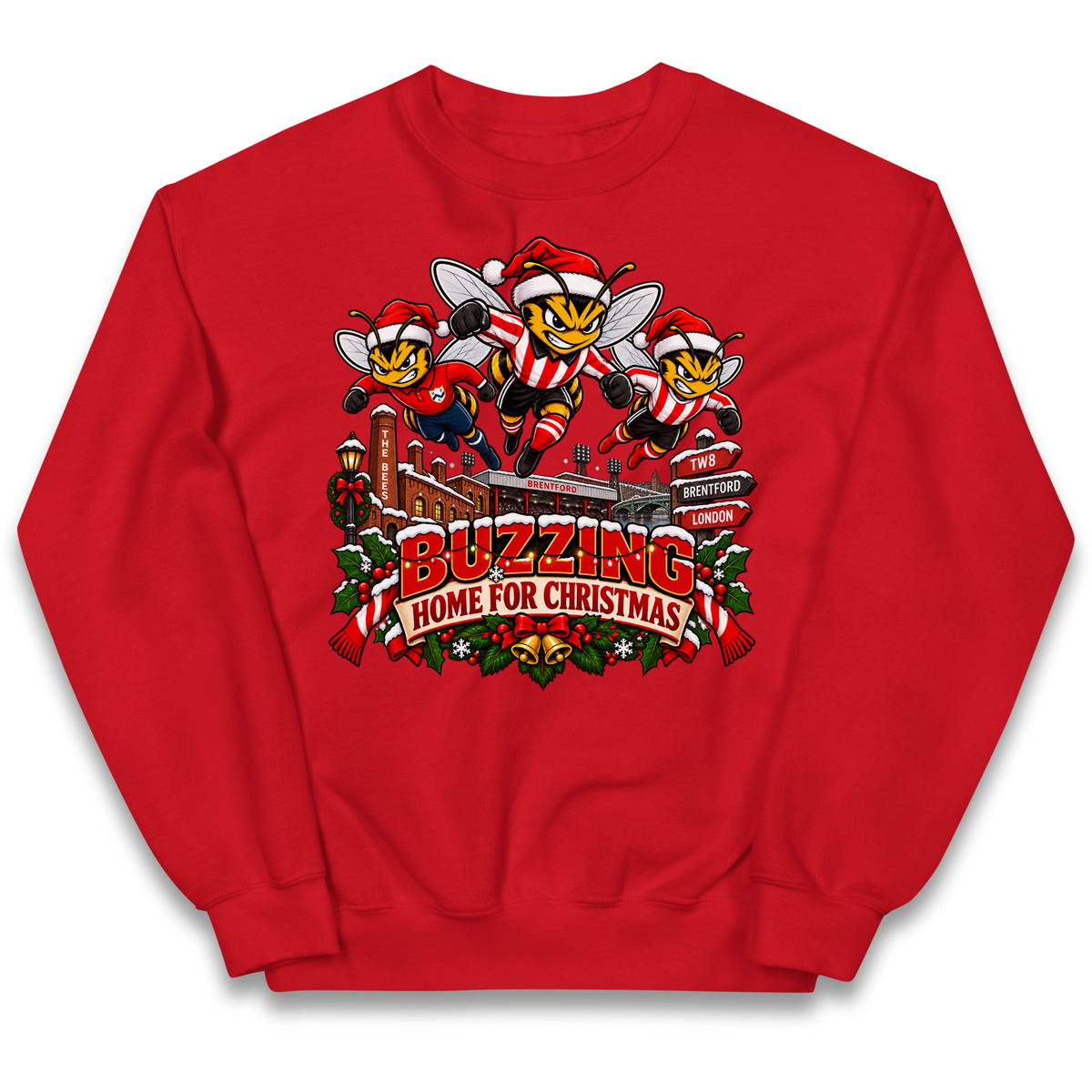 Brentford Football Christmas Kids Jumper