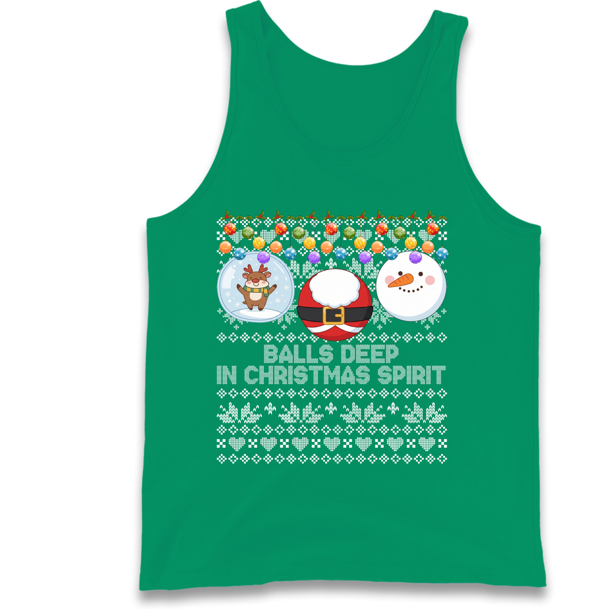 Balls Deep in Christmas Spirit Christmas Jumper Tank Top
