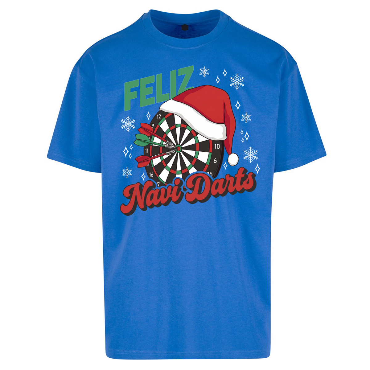 Feliz Navidarts Oversized T-Shirt - Festive Darts Gift