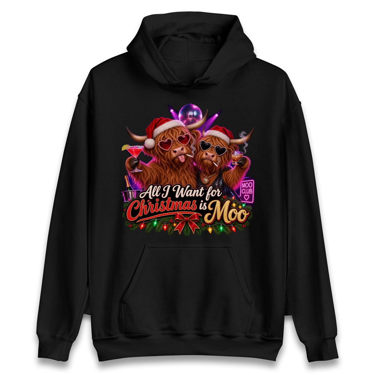 All I Want for Christmas is Moo Adult Hoodie