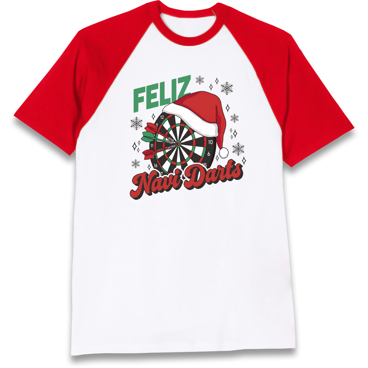 Feliz Navidarts Raglan T-Shirt - Festive Darts Gift