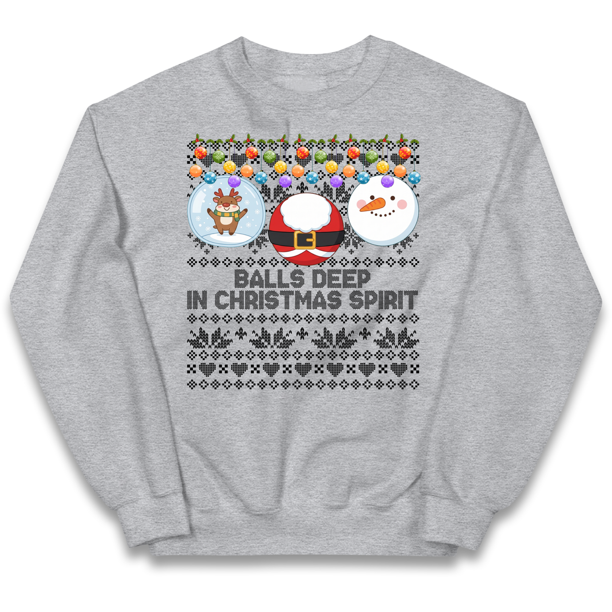 Balls Deep in Christmas Spirit Christmas Jumper Kids Jumper