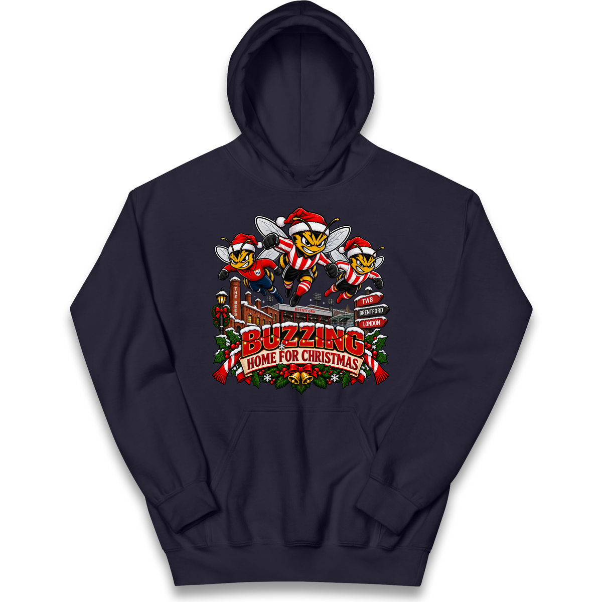 Brentford Football Christmas Kids Hoodie
