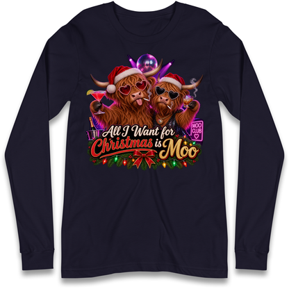 Highland Cow Christmas Long Sleeve T-Shirt