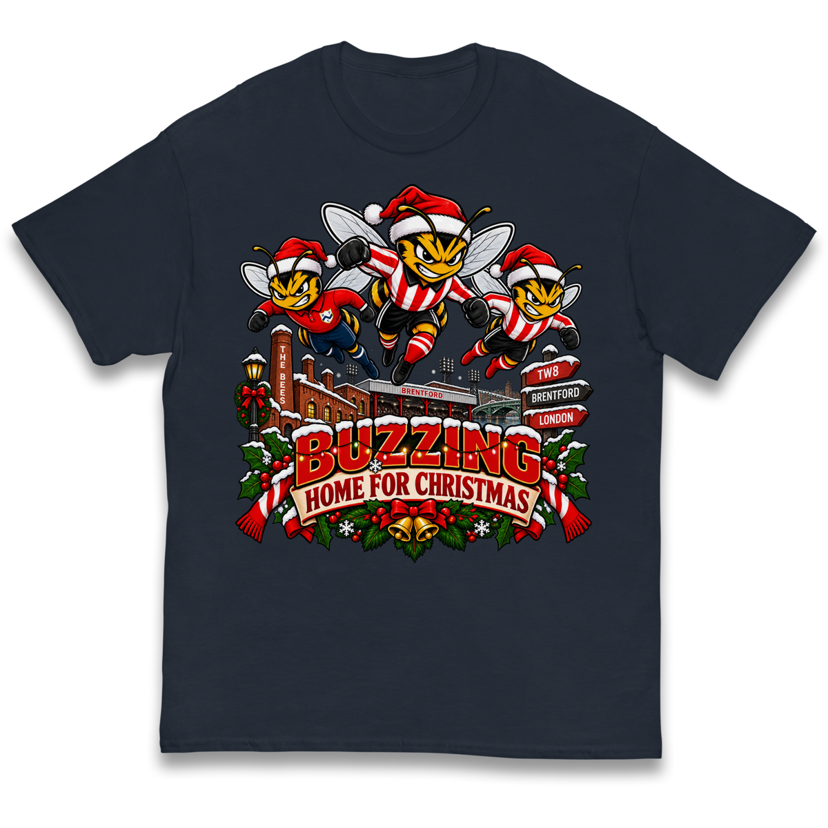 Brentford Football Christmas Kids T-Shirt