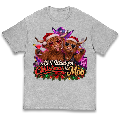 Highland Cow Christmas Moo Kids T-Shirt