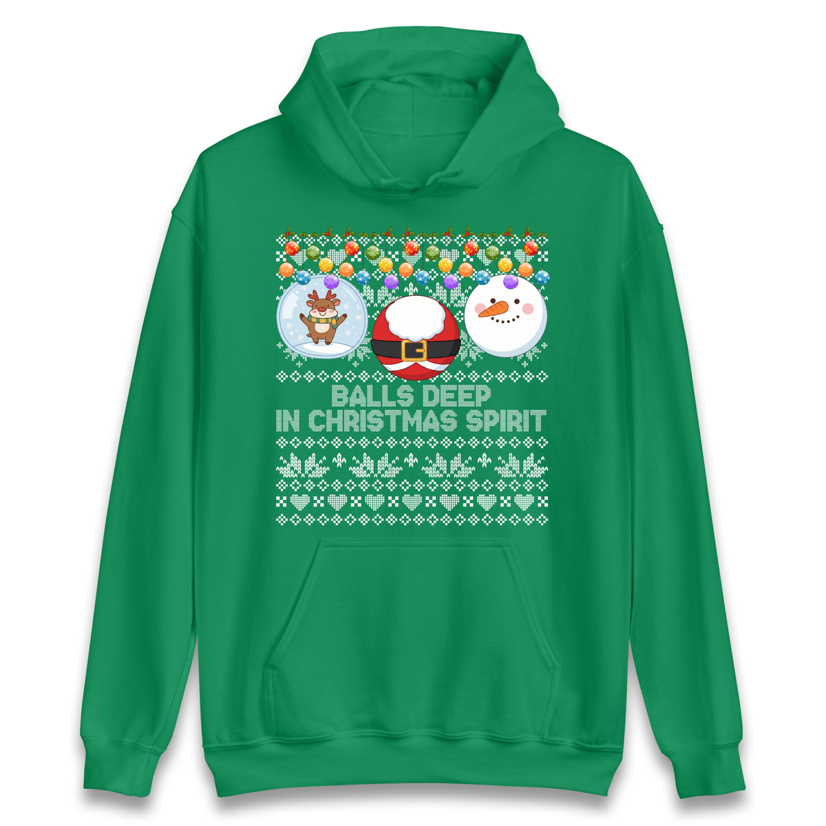Balls Deep in Christmas Spirit Christmas Jumper Hoodie