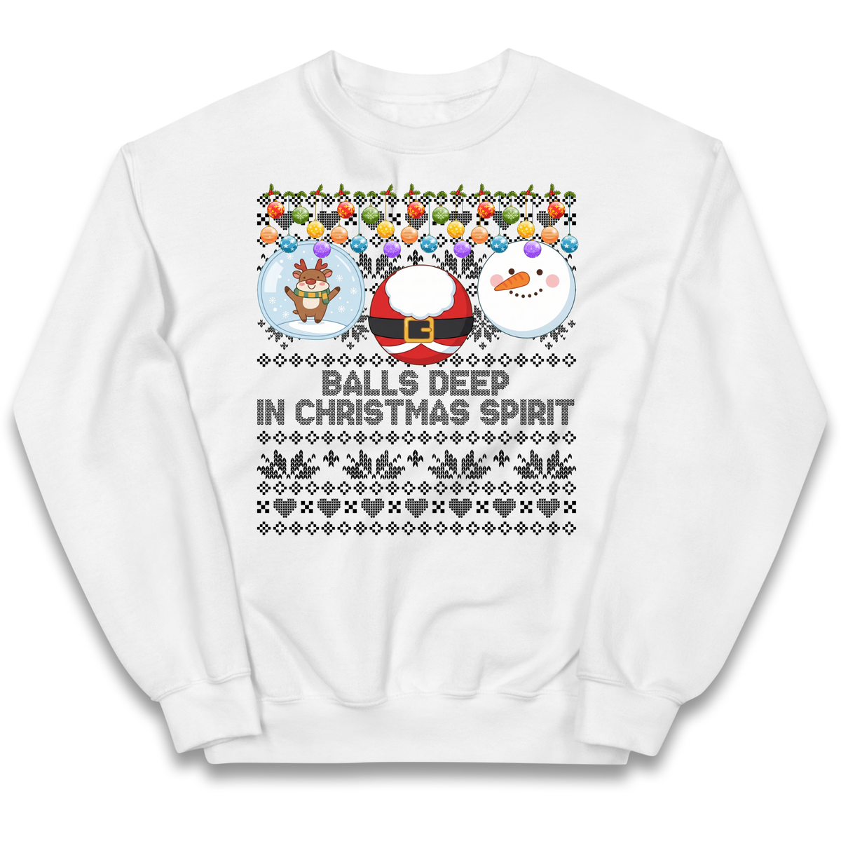 Balls Deep in Christmas Spirit Christmas Jumper Kids Jumper