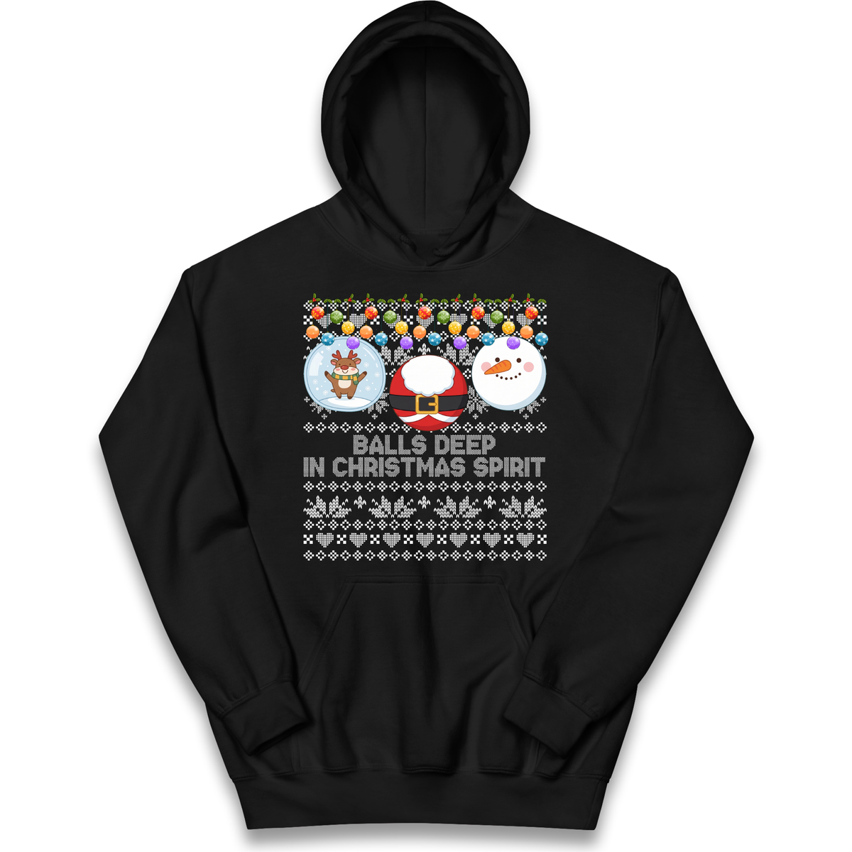 Balls Deep in Christmas Spirit Christmas Jumper Kids Hoodie