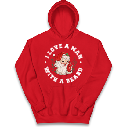 I Love A Man With A Beard Kids Hoodie