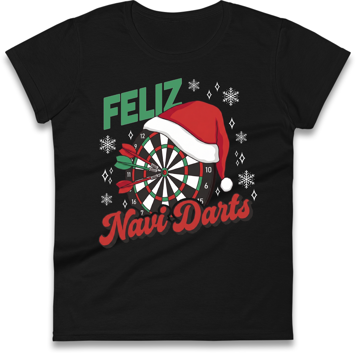 Feliz Navidarts Ladies T-Shirt - Christmas Darts Gift